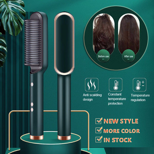 GlamBrush Dual Hair Styler – Straighten & Smooth