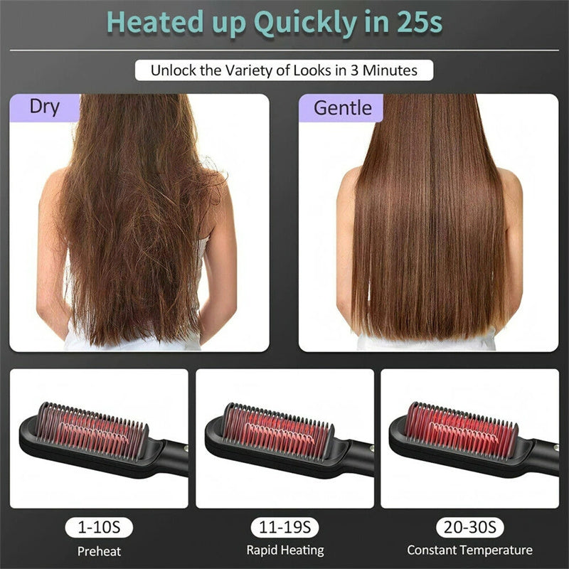 GlamBrush Dual Hair Styler – Straighten & Smooth