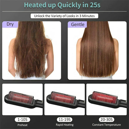 GlamBrush Dual Hair Styler – Straighten & Smooth