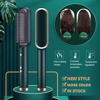 GlamBrush Dual Hair Styler – Straighten & Smooth