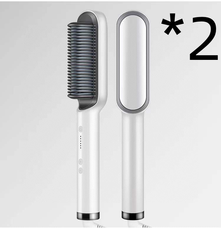 GlamBrush Dual Hair Styler – Straighten & Smooth