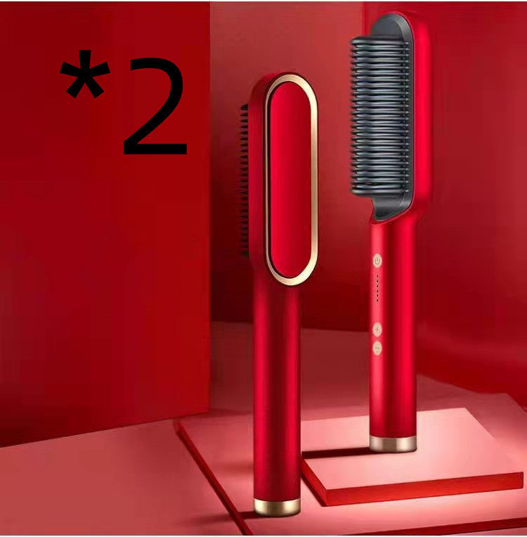GlamBrush Dual Hair Styler – Straighten & Smooth