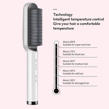 GlamBrush Dual Hair Styler – Straighten & Smooth