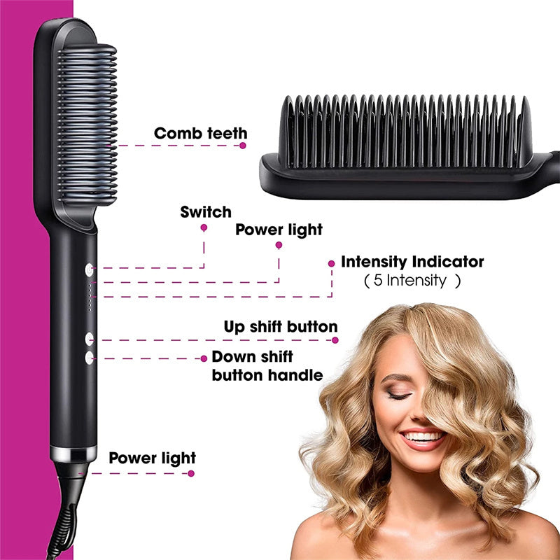 GlamBrush Dual Hair Styler – Straighten & Smooth