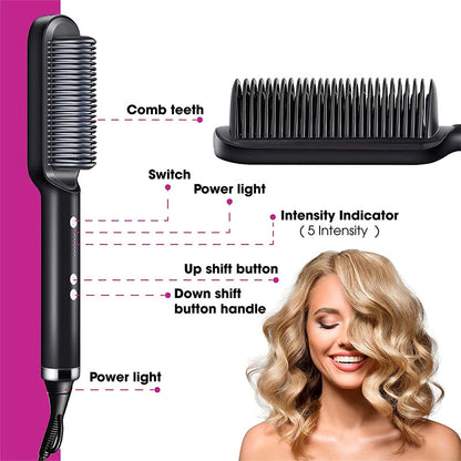 GlamBrush Dual Hair Styler – Straighten & Smooth